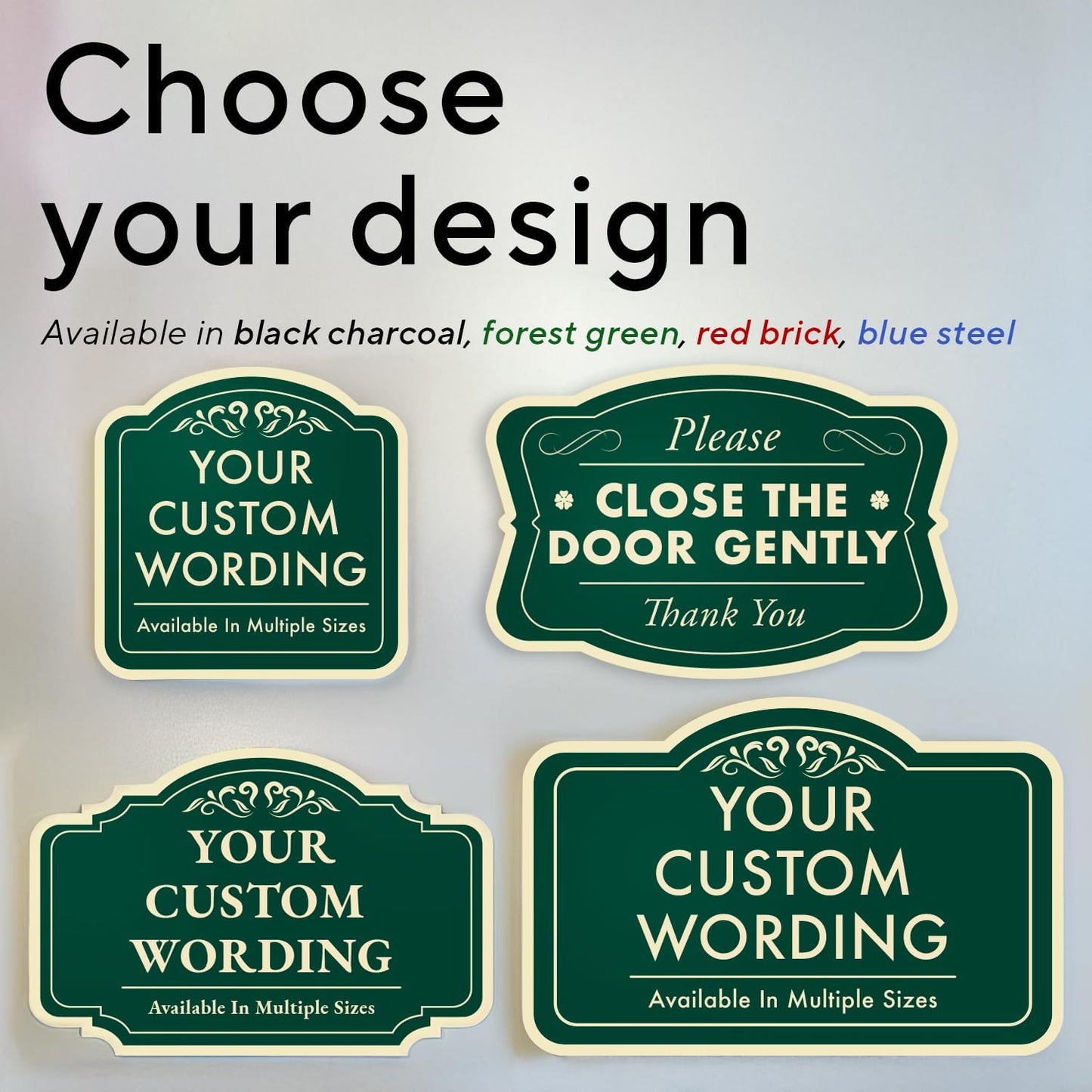 Custom Decorative Outdoor Metal Sign - Personalized Aluminum Driveway Sign, Waterproof, Made In USA - Design 3 Forest Green 10x7 In