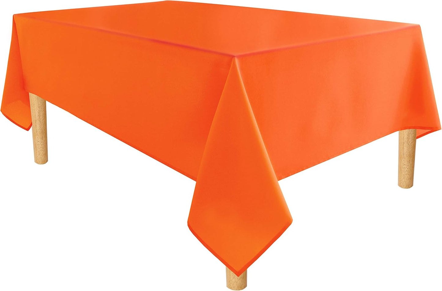 Hiasan Pumpkin Orange Rectangle Tablecloth - Waterproof Washable Polyester Fabric Table Cloth for Buffect Dining Birthday Party Wedding, 54 x 80 Inch