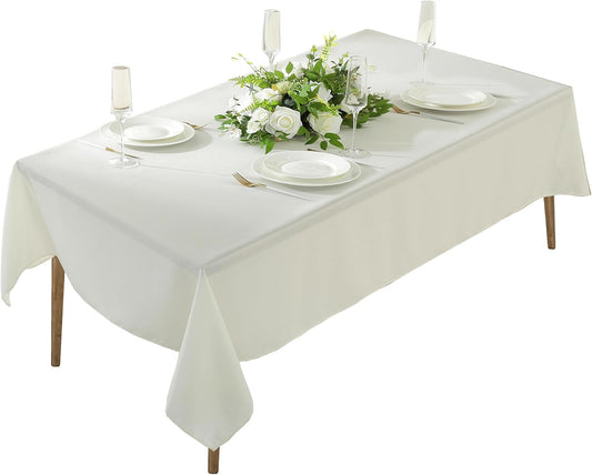 Craft And Party 60" X 126" Rectangular Polyester Tablecloth (Ivory)