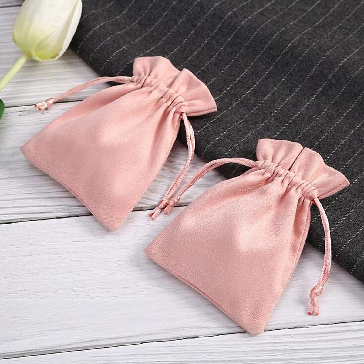 30 Pcs Pink Velvet Drawstring Bags Jewelry Pouches Jewelry Gift Bags Pouches Wedding Favors,3.1x3.9 inch