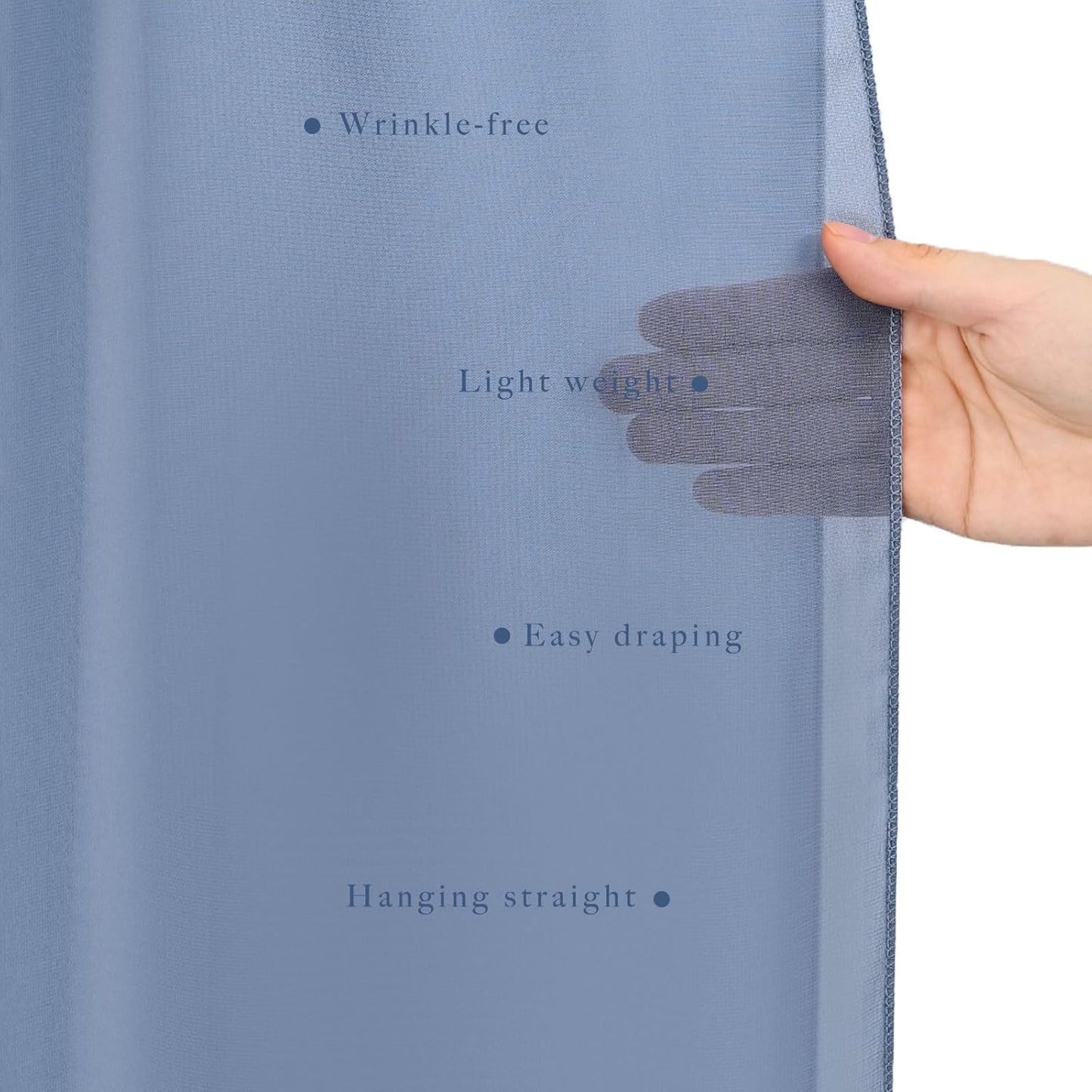 20Ft length x 28" width 2 Panels Wedding Arch Draping Fabric Dusty Blue Arch Drapes Chiffon Fabric Sheer Curtains Backdrop for Party Bridal Decorations Wedding Ceremony Ceiling Stage Reception Decor
