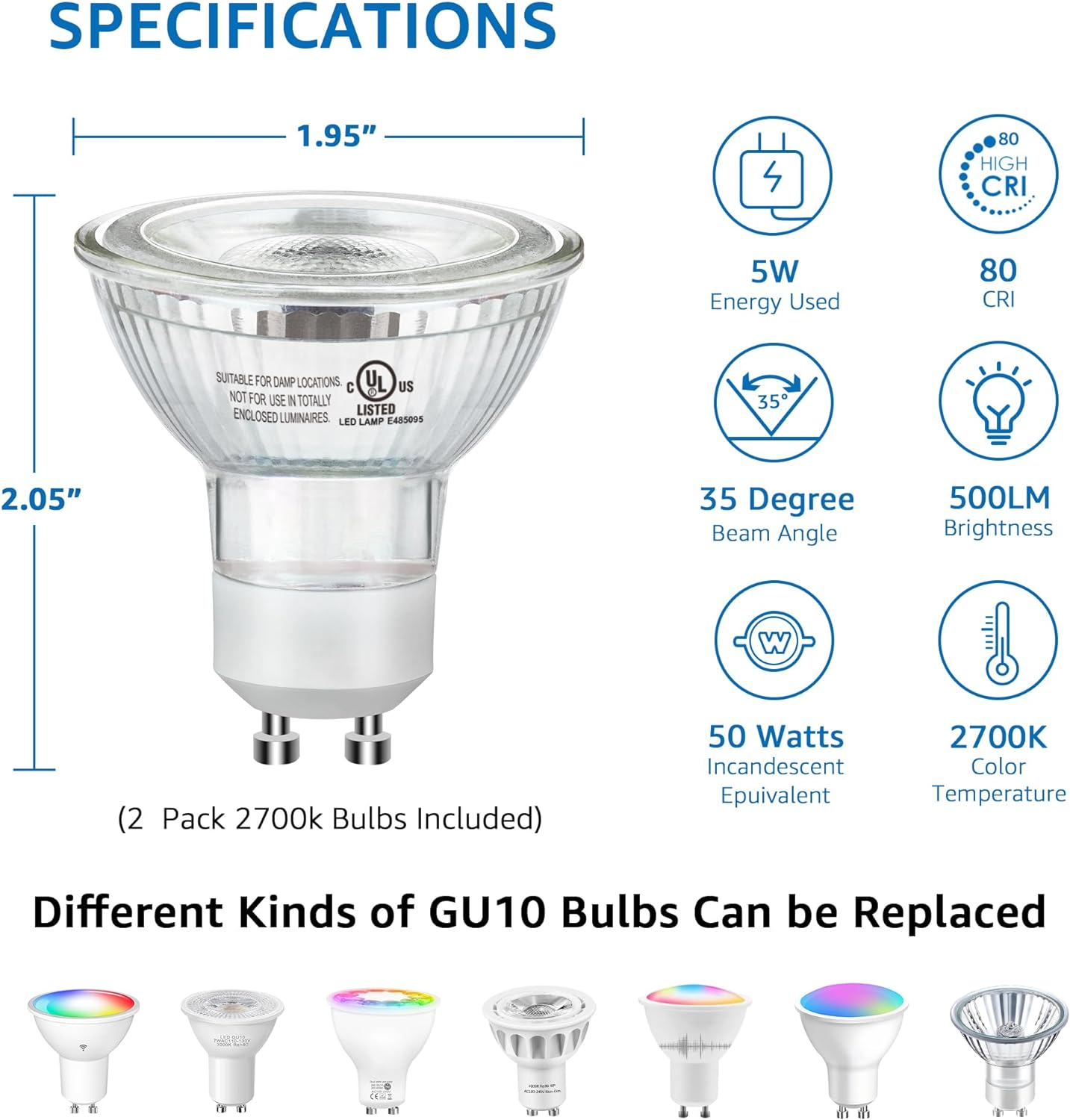 SUNVIE 2 Pack Uplighting Indoor Floor Can Light Spotlight, Up Lights Indoor Floor Spotlight with 2700K GU10 Bulbs, 5W Spot Lights for Plant Picture, 5.9 FT Plug Cord & Foot Switch