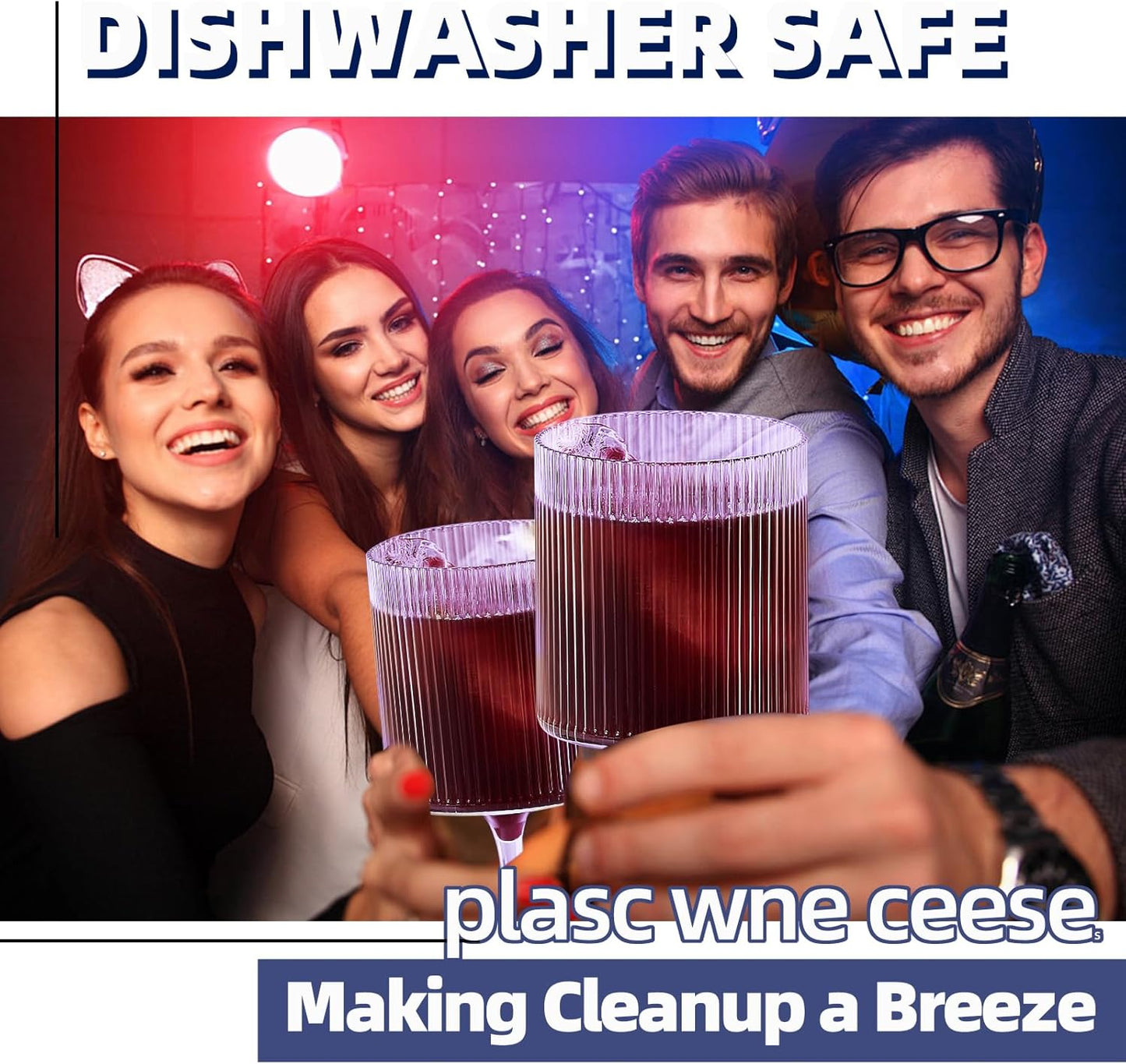 Plastic Goblets Wine Glasses - 12Oz Acrylic Wine Glasses Origami Unbreakable Clear Plastic Cocktail Glasses Recyclable Shatterproof Reusable Wine Cups for Parties & Weddings (Purple)