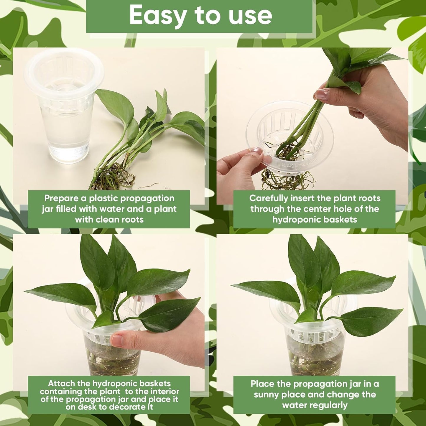 Baderke 35 Pack Plastic Plant Propagation Station Desktop Terrariums Plant Tabletop Vase with Hydroponic Baskets for Indoor Home Office Desktop Decor(4.25'', 4.57'', 5.47'')