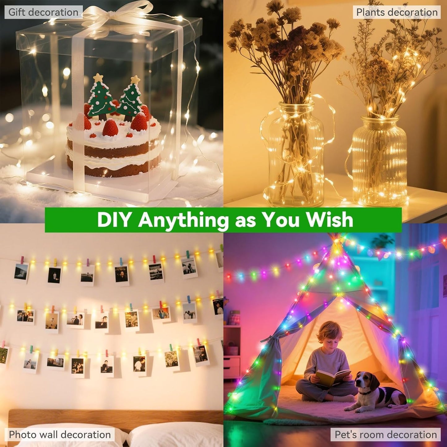 200 LED Christmas Fairy Lights Color Changing, 66 FT 35 Colors Halloween String Lights with Remote, Purple Orange LED Fairy Lights for Bedroom Halloween Xmas Wedding Home Party Indoor Decor