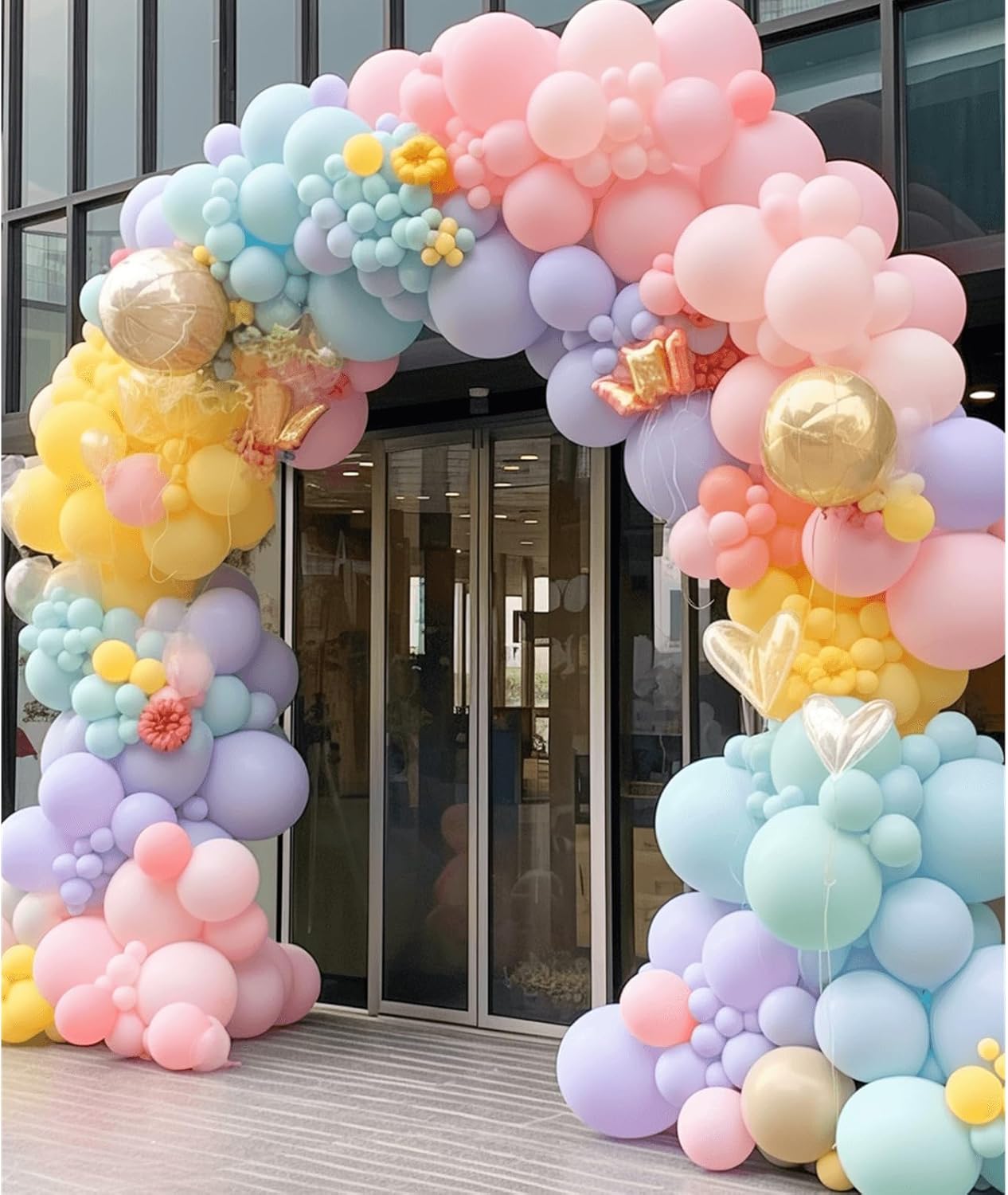 412pcs Pastel Balloon Garland Arch Kit 18 12 10 5 Inch Different Sizes Macaron Assorted Colors Balloon Latex Colorful Balloons for Baby Shower Girls Birthday Wedding Easter Rainbow Party Decoration