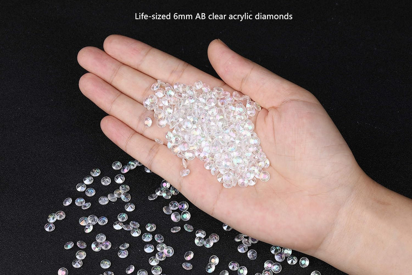 5000 pcs/Pack Wedding Table Scatter Confetti Crystals Acrylic Diamonds 6 mm Rhinestones for Wedding, Bridal Shower, Vase Beads Decorations (6mm, Light Blue)