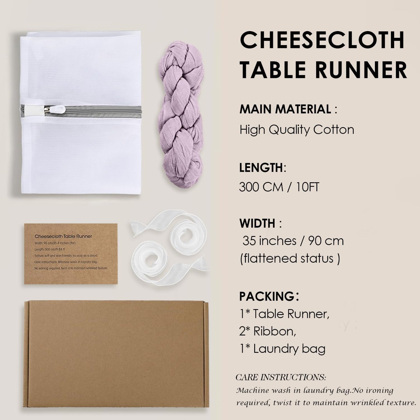 Lilac Purple Cheesecloth Table Runner Boho 10ft Gauze Cheese Cloth Gorgeous Table Runner for Baby Shower Wedding Bridal Shower Fall Thanksgiving Table Decor