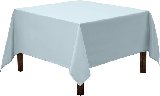 Gee Di Moda Square Tablecloth - 85 x 85 Inch Baby Blue Table Cloth for Large Square or Round Tables - Heavy Duty Washable Fabric - for Buffet Table, Holiday Party, Dinner, Wedding & Baby Shower