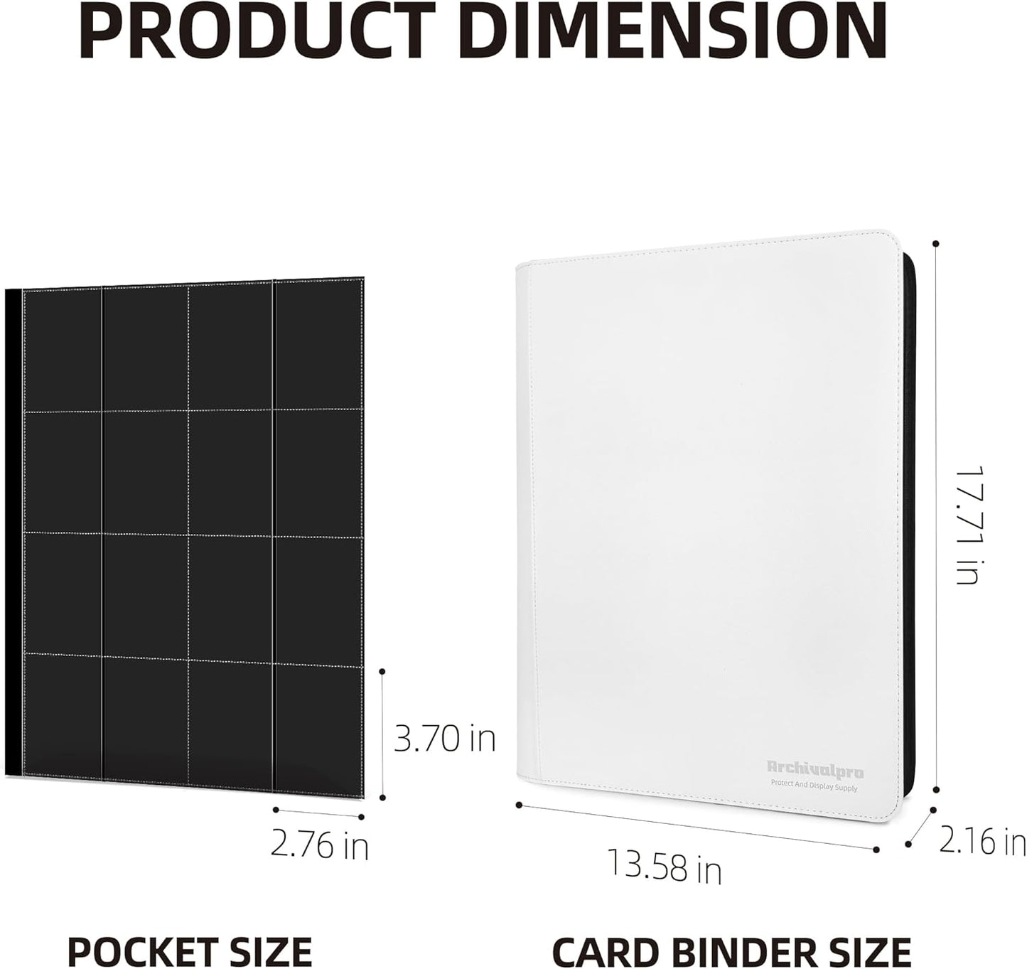 16 Pockets Premium Card Binder 1024 Cards Trading Card Binders Side Load Card Storage Display Album(16 Pocket 1024 Card Slot,White)