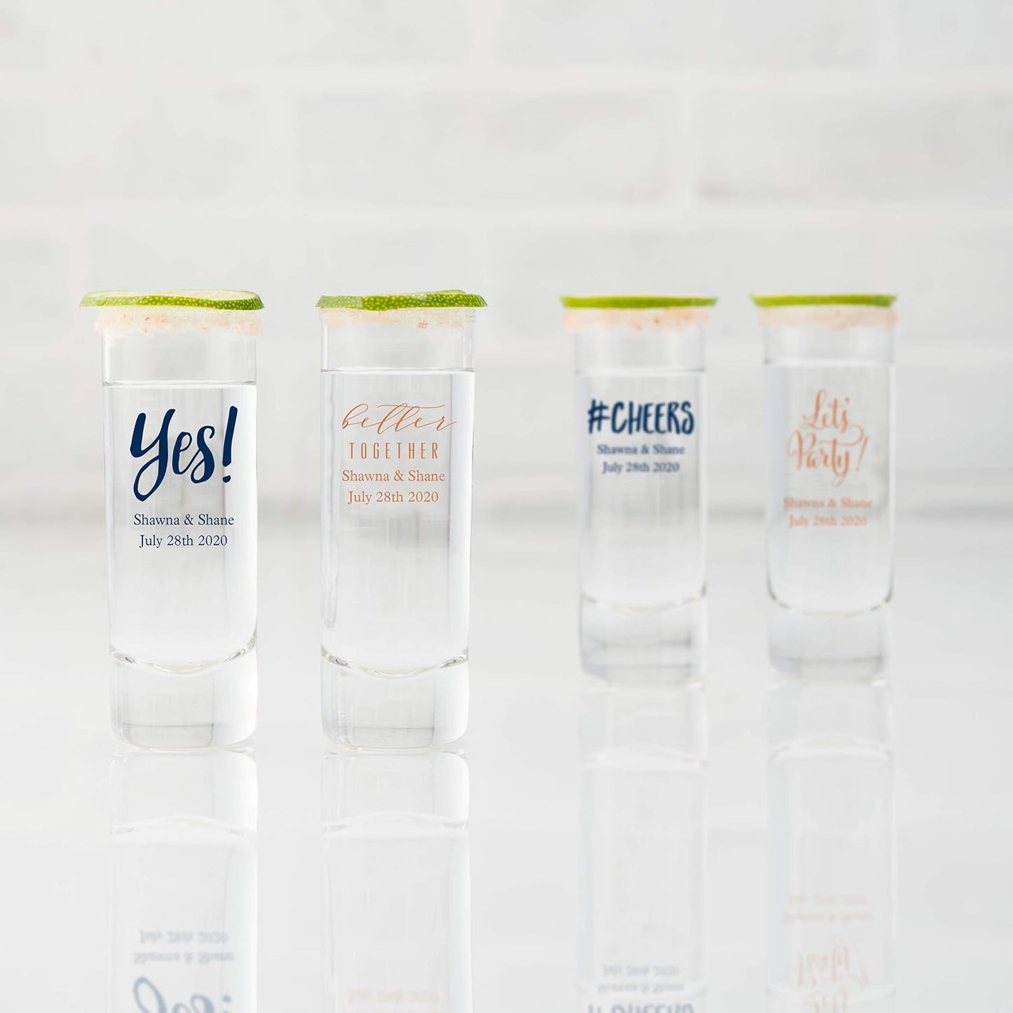 WEDDINGSTAR Personalized 2.5oz Tall Shot Glass Customizable Full Color Print - 1 pack (sample)