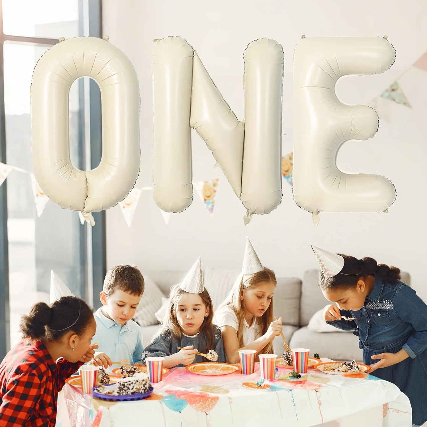 40 Inch Letter Balloons C, Big Custom A-Z Alphabet Foil Name Balloon Cream White, Self Inflating Beige Customize Helium Balloon Letters C for Women Girls Birthday Bride Baby Shower Party Decorations