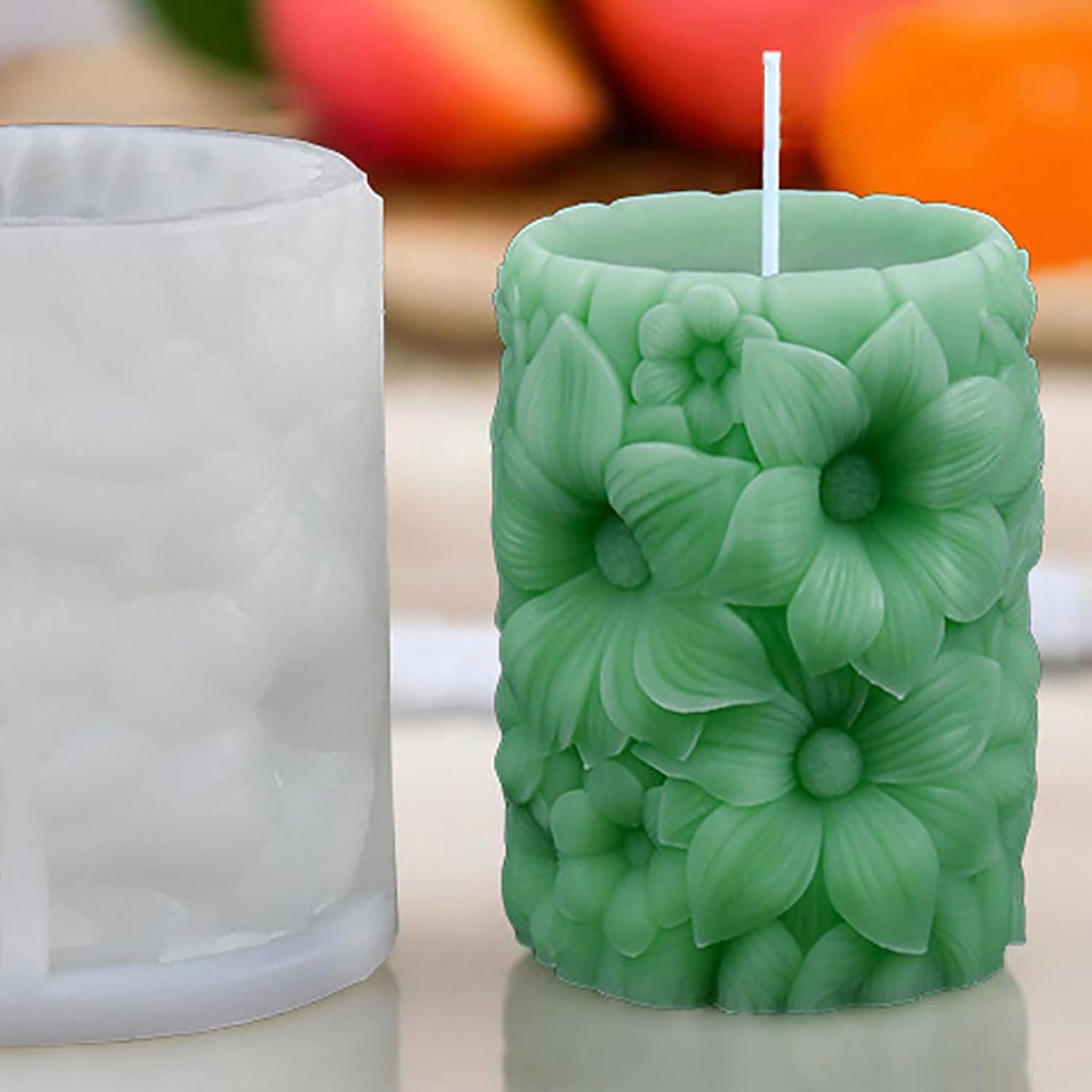 Rose Pillar Succulent Flower Silicone Wave Spiral Candle Mold - Silicone Resin Casting Molds for Candle & Resin & Soap Craft Supplies