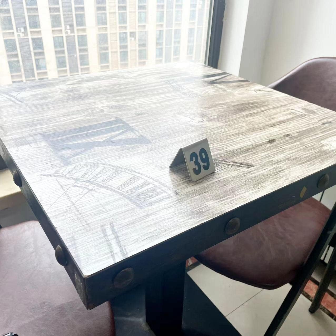 10 Pcs Metal Place Cards Stackable Tent Style Table Numbers，Place Card Holders for Celebration Wedding Party Restaurants Cafes Bars Gatherings meeting Room Board Game Serial (Small 31-40, Black)