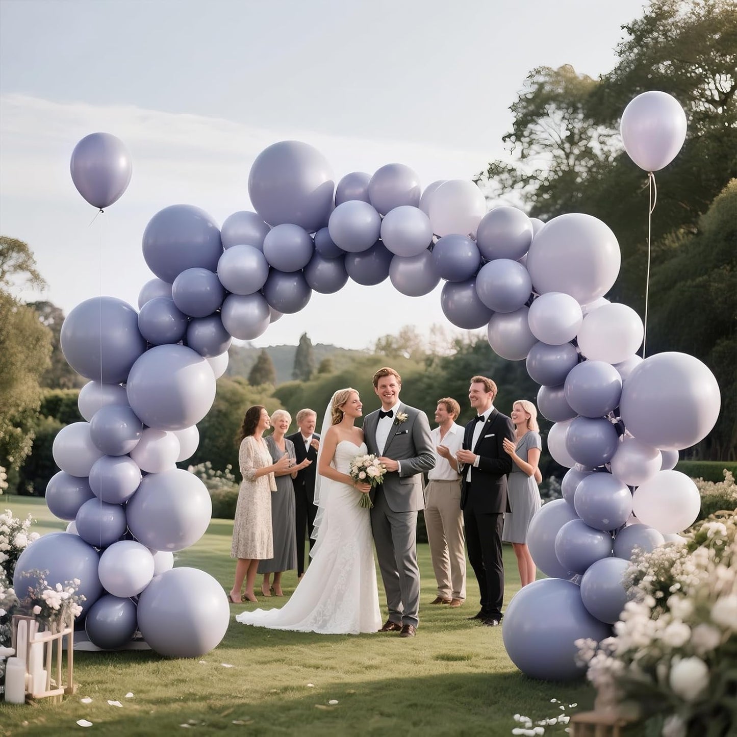 110pcs Dusty Blue Balloon 12 Inch, Blue Latex Balloons for Birthday Party Baby Shower Wedding(with 2 Ribbons).