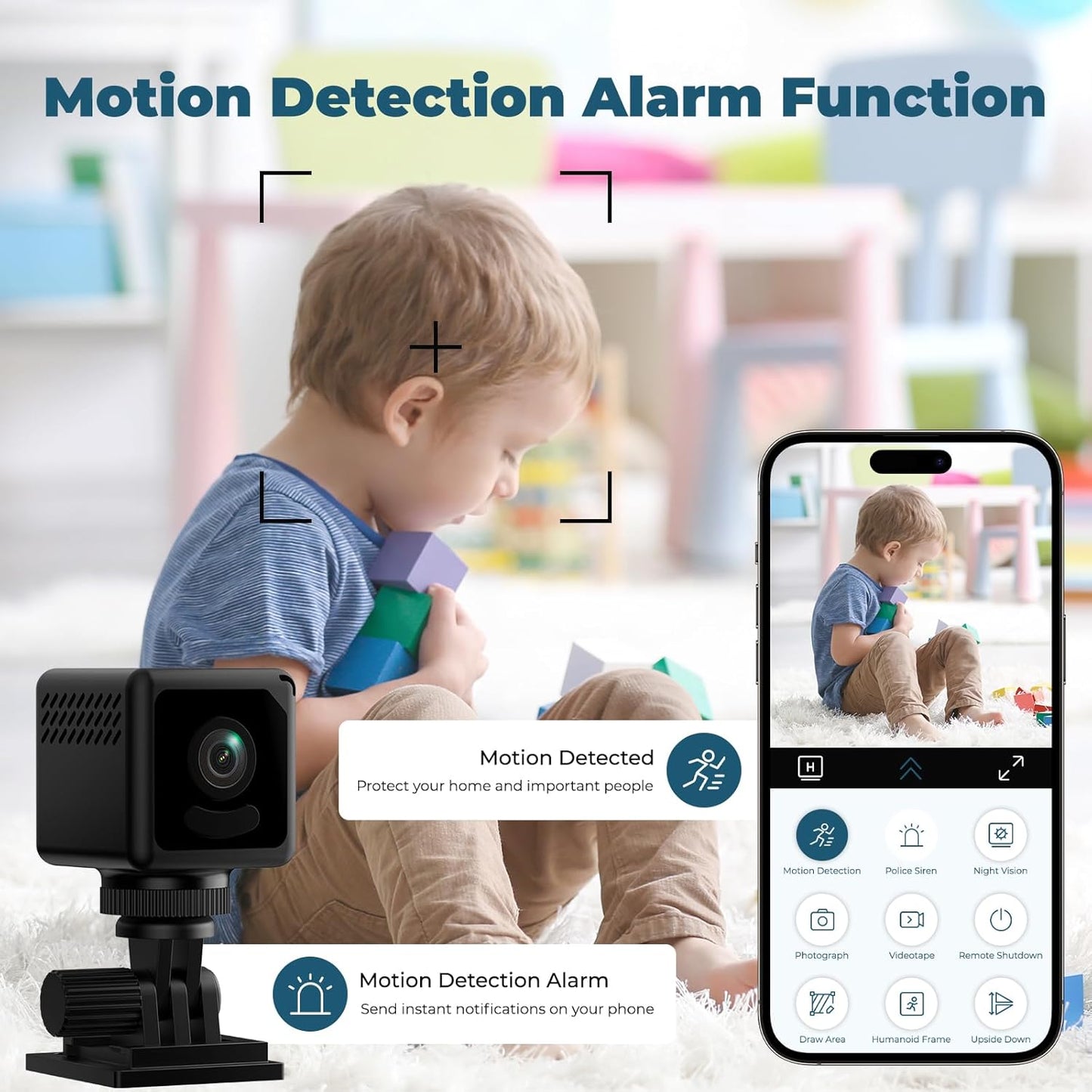 Mini Security Camera, 4K WiFi Wireless Camera Small Portable HD Nanny Cam with Motion Detection, Cloud & SD Storage, Night Vision Micro Cameras for Home Office Car Pet Baby Indoor & Outdoor