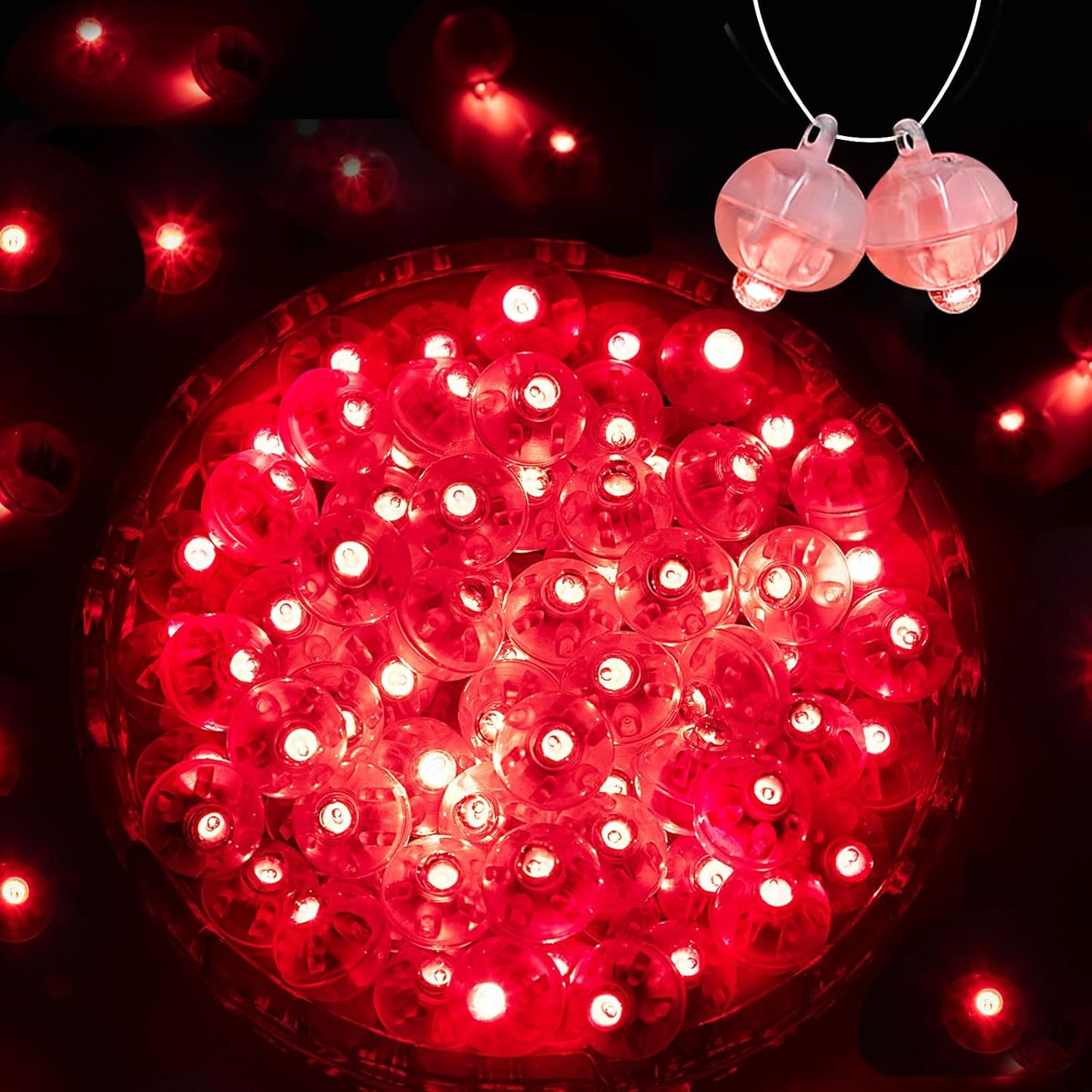 200PCs Balloon Lights, Long Standby Time Mini Ball Light, Mini Led Lights for Paper Lantern, Easter Eggs and Party Wedding Birthday Festival Christmas Decoration (Glow steadily Red)