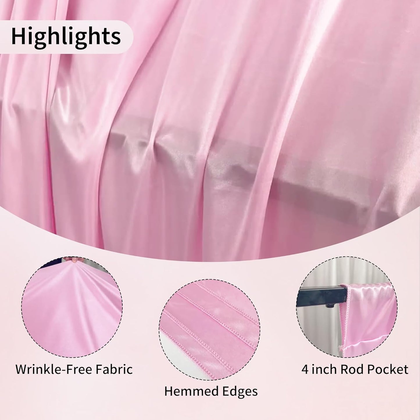 10x10ft Backdrop Curtains for Parties, 2 Panels 5x10ft Photography Backdrop Curtain with Rod Pocket,Backdrop Polyester Background Drapes,Wedding Backdrop Drapes for Birthday Baby Shower Home Decor