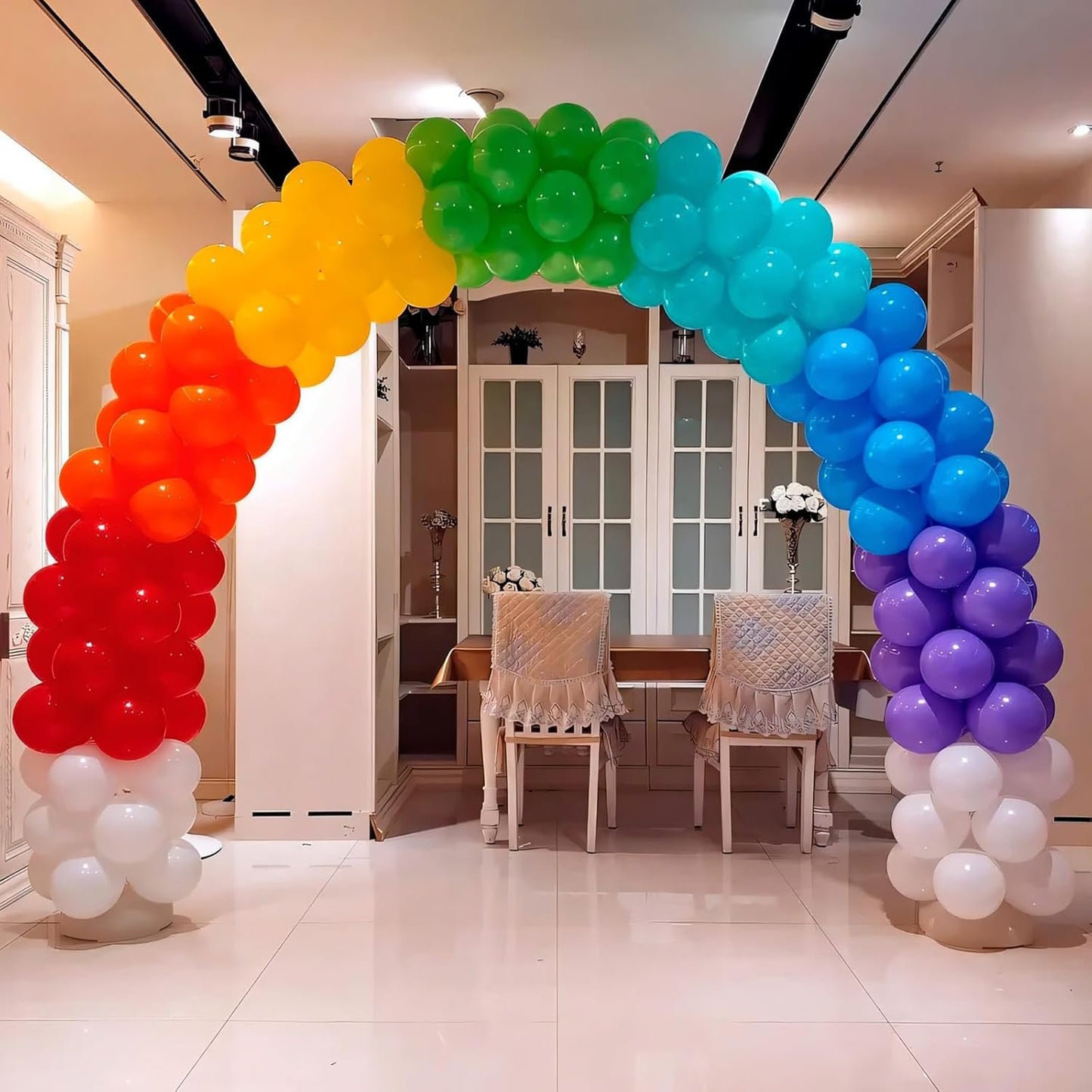 125 pcs Rainbow Latex 5 Inch Balloons, Small Balloons for Balloon Garland or Balloon Arch as Party Decorations, Birthday Decorations, Anniversary Party Decoration