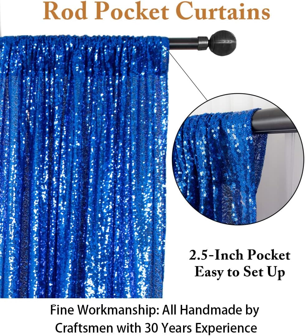 ShinyBeauty Royal Blue Sequin Backdrop 10FTx10FT Photo Backdrop for Wedding Sparkle Backdrop for Photograph Glitter Backdrop for Baby Shower Party Shimmer Fabric Background