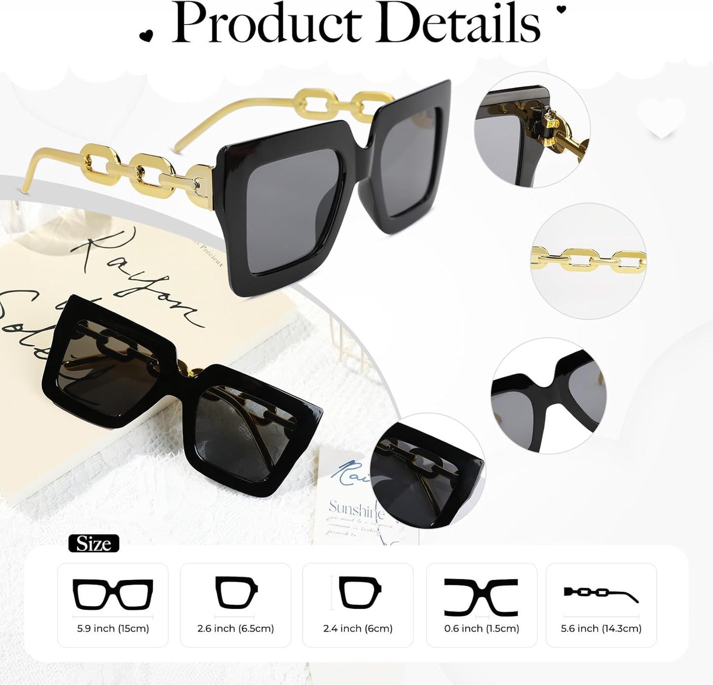 YOGFIT Heart Sunglasses for Women Fashion Classic Love Eye Protection Sunglasses Vintage Cute Heart Sunglasses