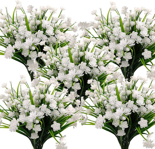 10 Bundles Artificial Flowers Outdoor UV Resistant Fake Plants Indoor Outside Hanging Planter Home Garden Decor