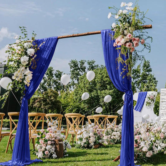 Royal Blue Wedding Arch Draping Fabric 29" x 20 FT Blue Wedding Drapes for Backdrop Sheer Curtains Drapes for Romantic Bridal Baby Shower Ceremony Birthday Party Fall Outdoor Events