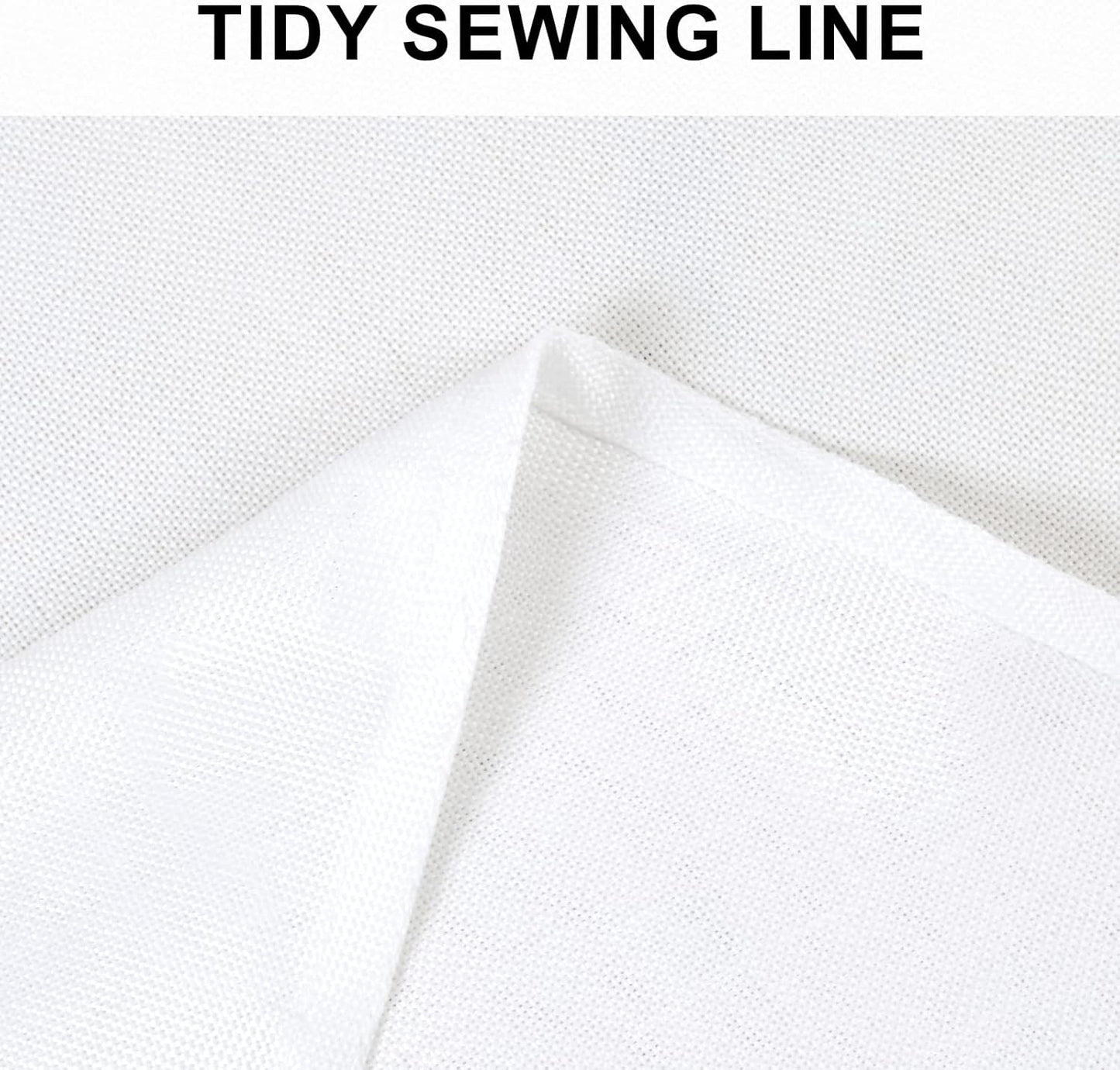 Hiasan Round Linen Table Cover 90 Inch - Wrinkle and Stain Resistant Washable Polyester Fabric Table Cloth for Dining Room Kitchen Party, White