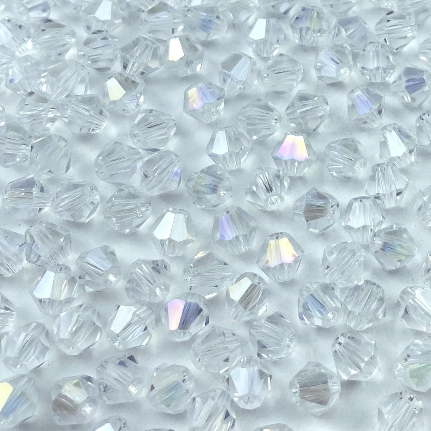 100pcs 8mm Bicone Crystal Glass Beads Loose Spacer Beads Faceted Craft Beads for Jewelry Making DIY Necklace Bracelet Earring Wind Chimes Suncatchers Ornamen(Crystal AB)