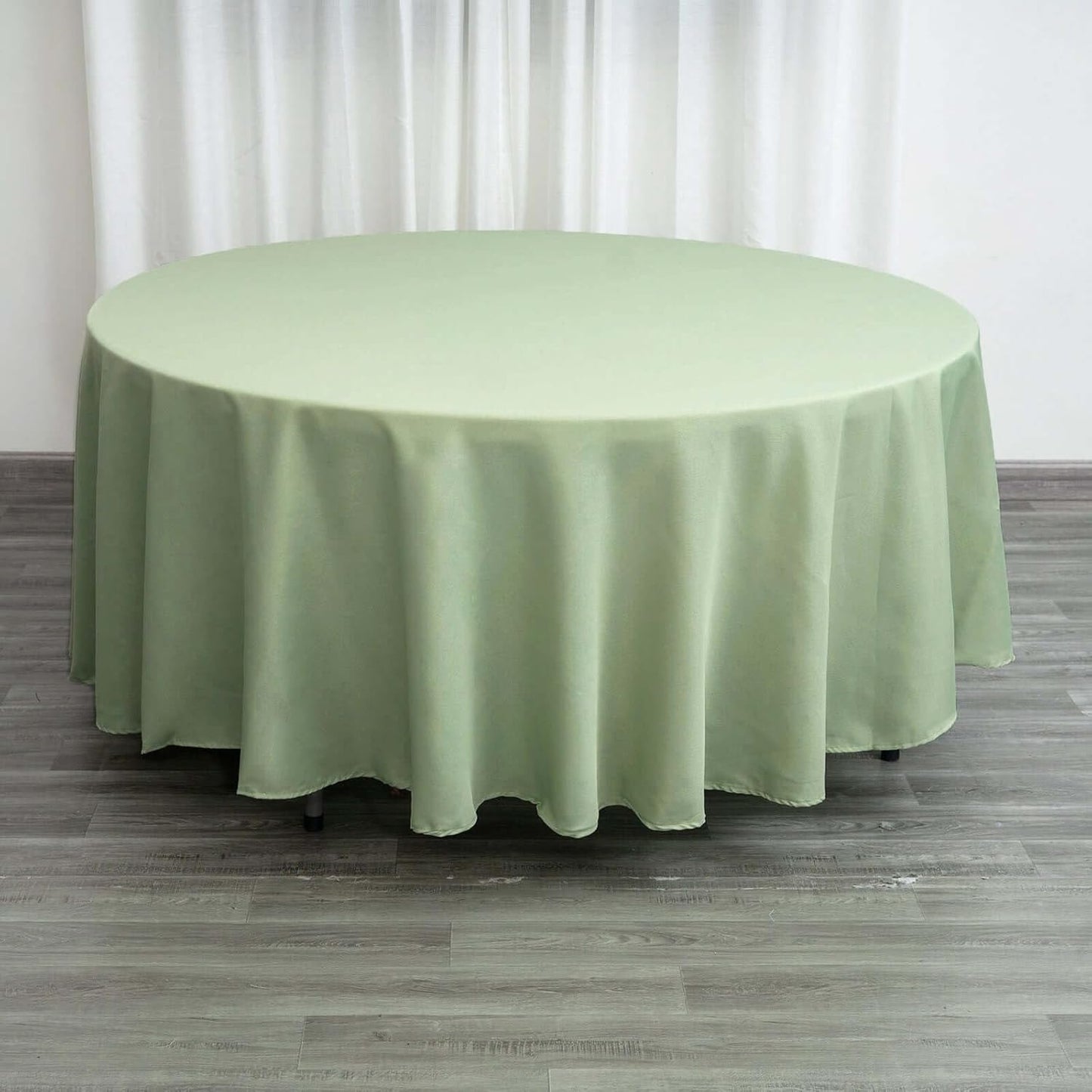 Efavormart Round Tablecloth, 108 Inch Stain & Wrinkle Resistant Washable Table Cloth, Decorative Polyester Fabric Table Cover for Banquet, Wedding, Dining- Sage Green