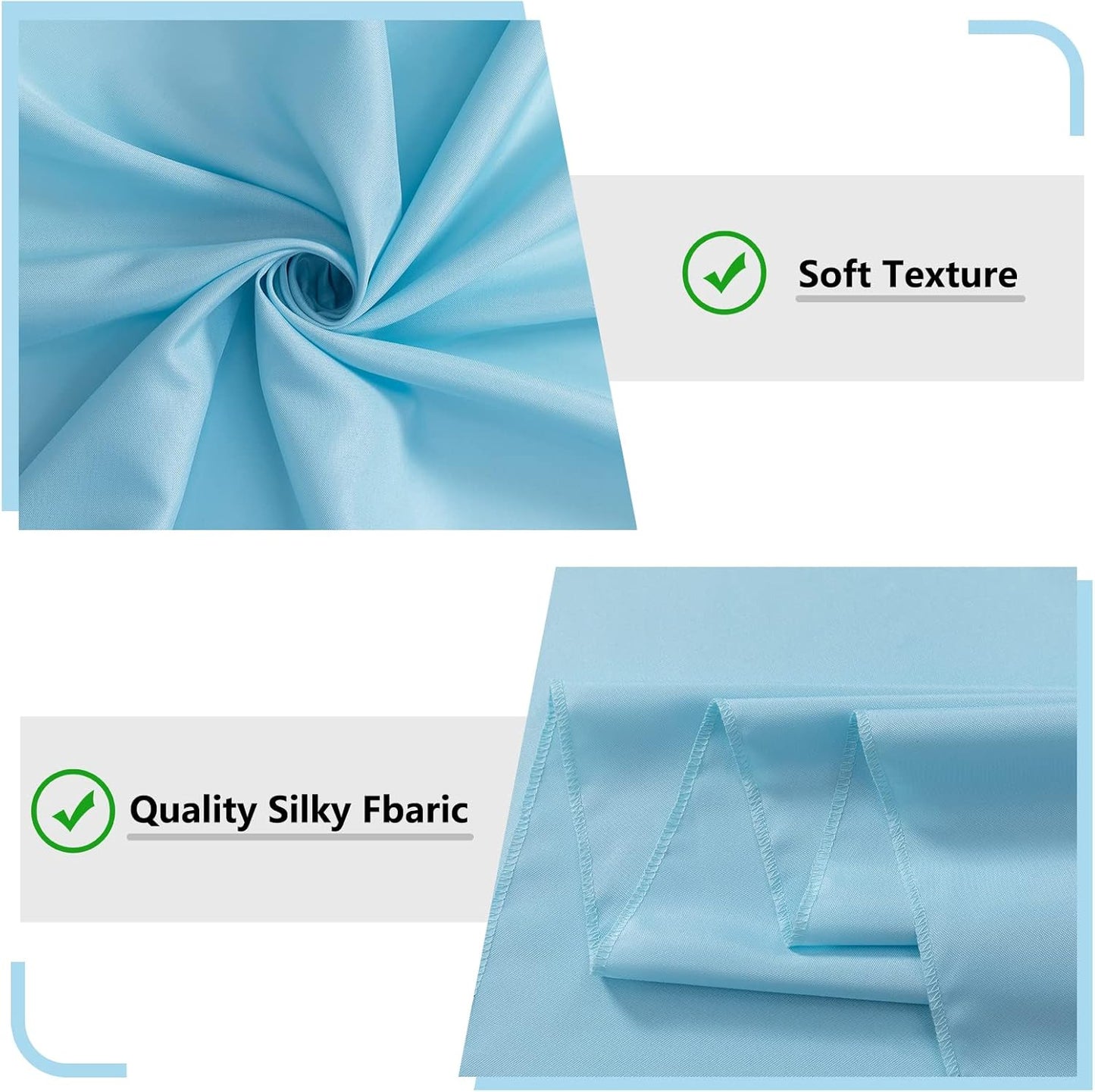 MYSKY HOME 10ft x 8ft Light Blue Backdrop Curtains for Parties, Weddings, Stage, Baby Showers, Birthdays - 5ft x 8ft, 2 Panels