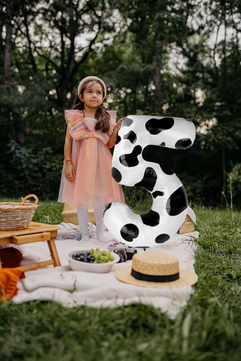 Cow Print Number Balloon Birthday Decorations, 40 inch Number balloon 0-9(Zero-Nine), Cow Balloon for Farm Birthday Party Supplies, Cow Themed birthday party Decorations (Number 8)