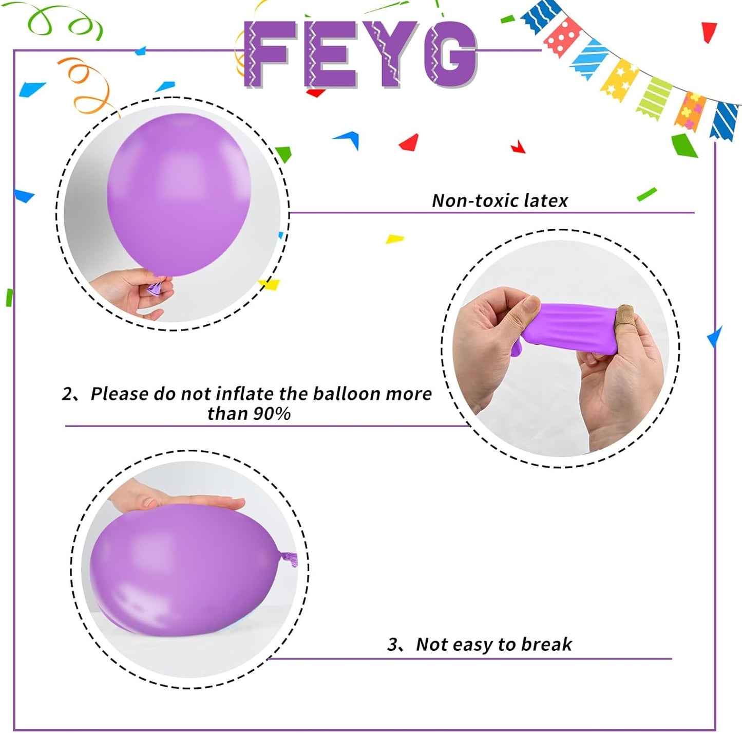 Purple Green Orange Balloons Set, 12inch Halloween Ballons Black Balloon Confetti Purple Green Orange Balloons For Girls Birthday Baby Shower Bridal Halloween Party Decorations