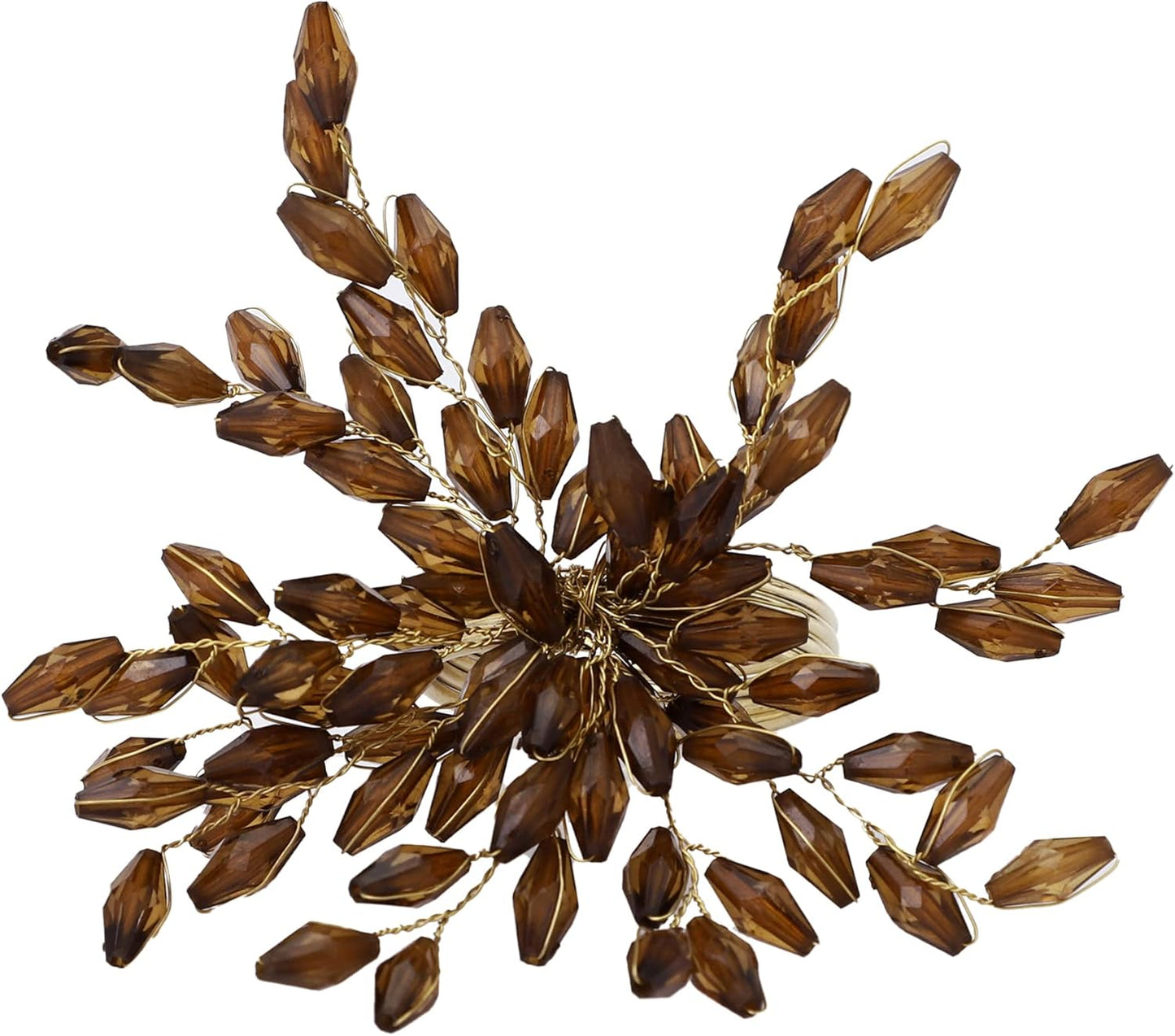 Napkin Rings Set of 6 for Dining Table Decoration Parties Everyday Metal Napkin Holder Leaf Coffee (Pack of 6)