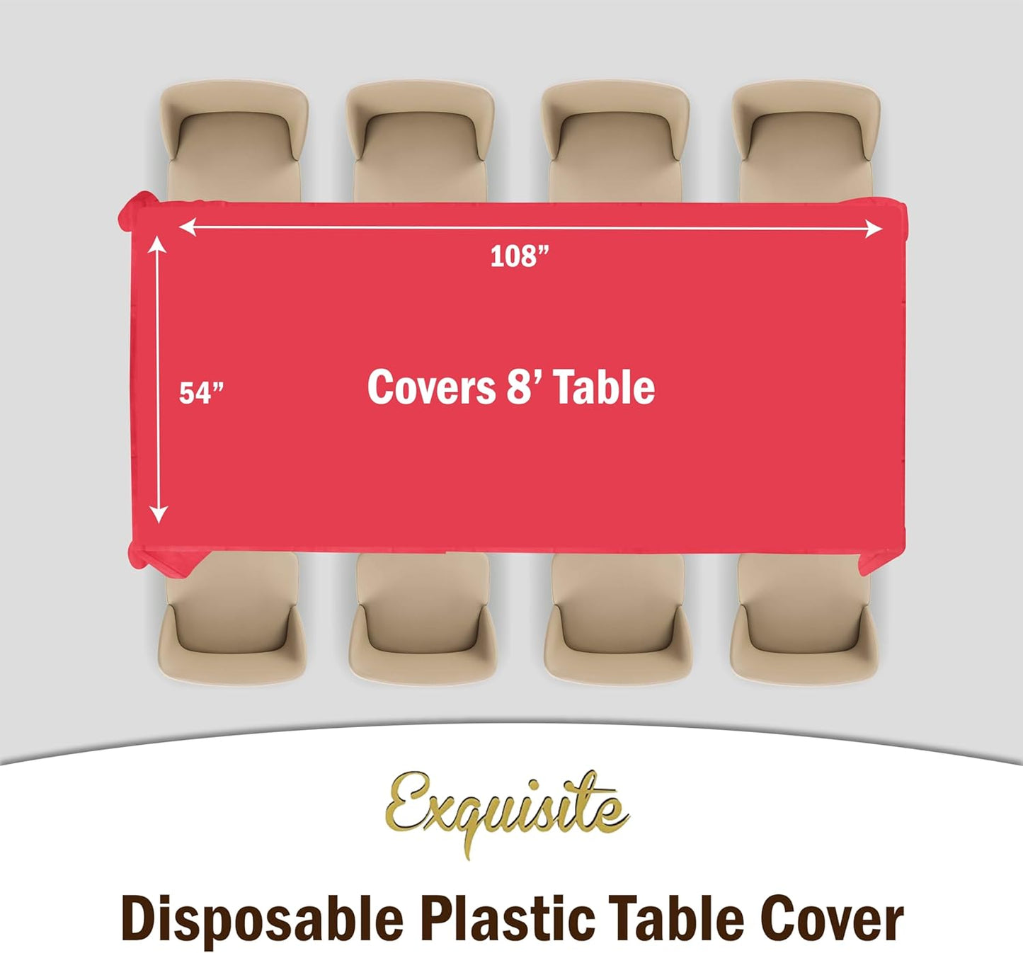 Party Solids Premium Aqua Blue Table Cover, Pack of 12