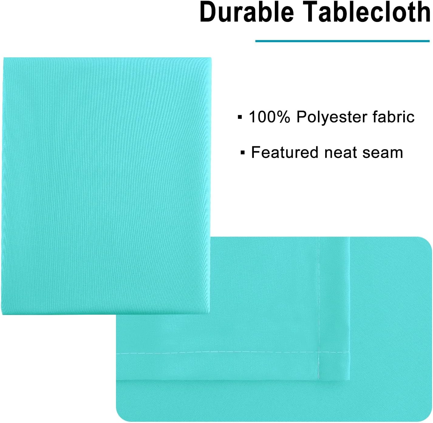 Hiasan Solid Rectangle Tablecloth Aqua - Waterproof Washable Oblong Fabric Table Cloth for Dining Room Kitchen and Outdoor Use, 54 x 120 Inch
