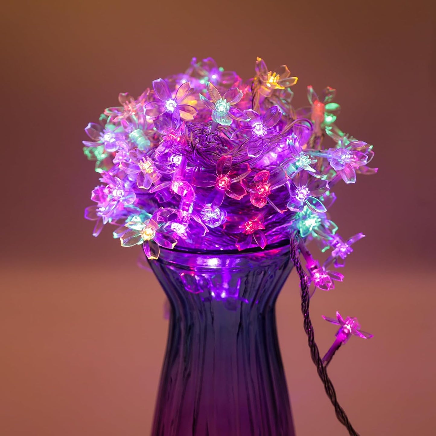 Flower Fairy String Lights, 33ft 100 LED Cherry Blossom Plug in Easter Christmas Tree Hanging Décor Lamp, Garden Bedroom Indoor Decorations for Fence, Wedding Birthday Party (Multicolor)