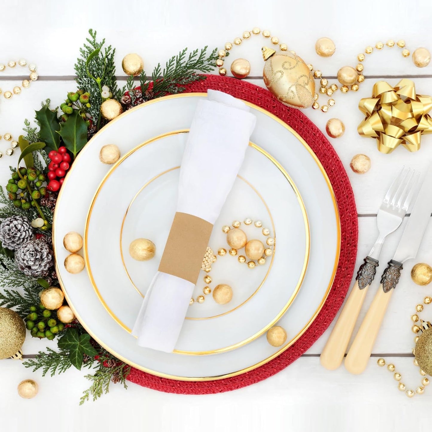 Paper Napkin Bands,Napkin Rings Self Adhesive,Silverware Wraps Bands(Kraft,2000 pcs)