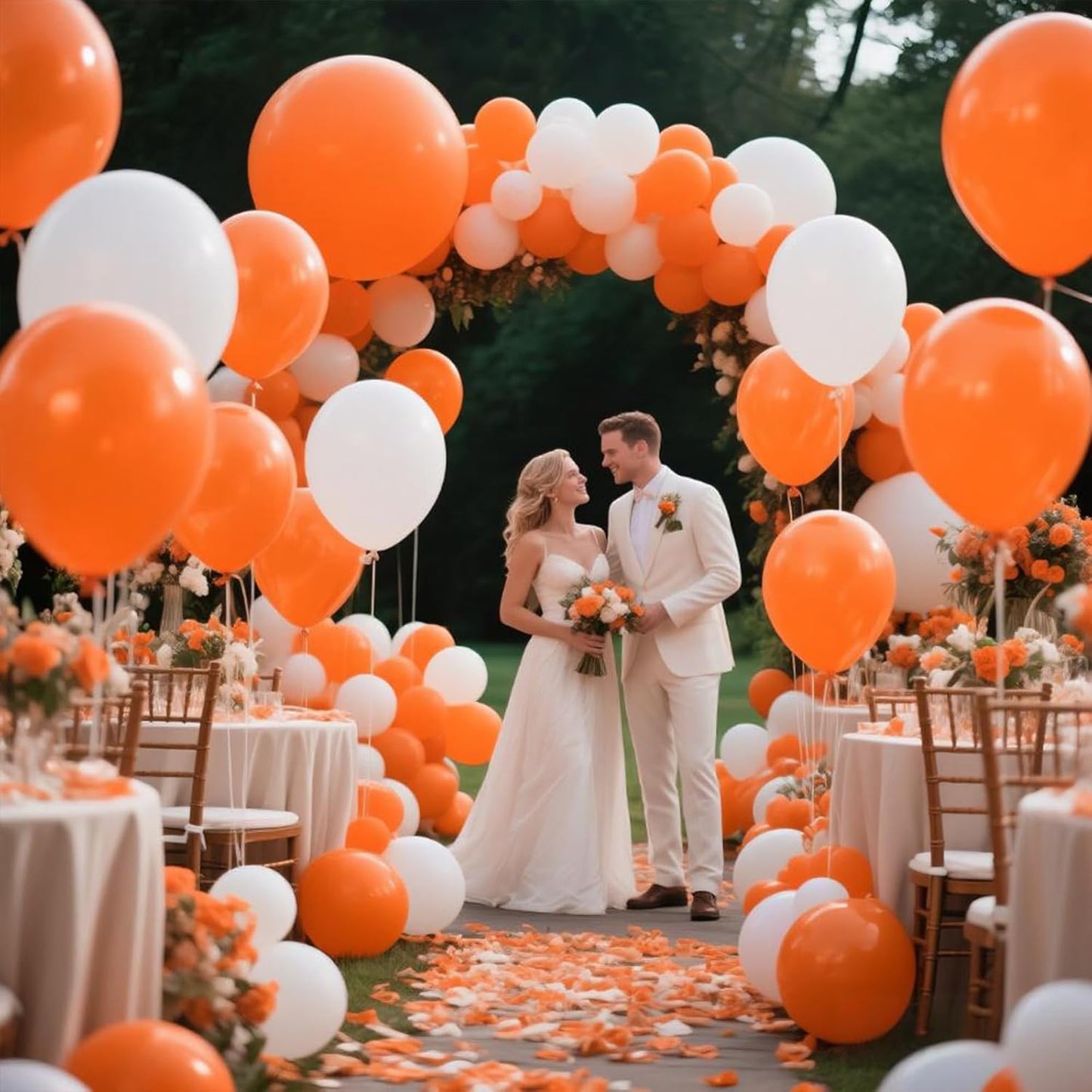 KAWKALSH Orange Balloon 12 Inch, 110pcs Latex Party Balloons Helium Bright Color for Birthday Baby Shower Wedding Party Supplies Arch Garland Decoration