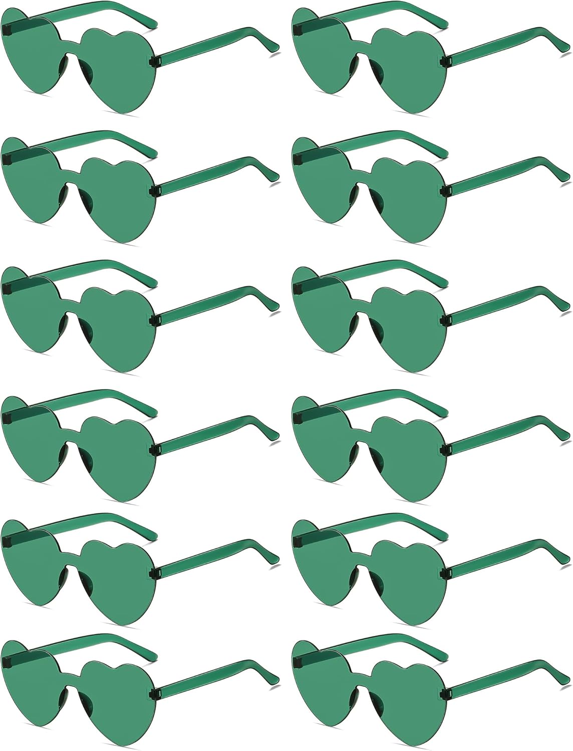 12/20/24 Pairs Heart Sunglasses for Women Men, Trendy Heart Shaped Rimless Transparent Sunglasses, Bachelorette Party