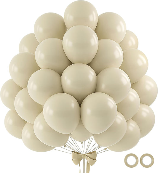 110pcs White Sand Balloons 12 Inch White Latex Balloon Garland Arch Kit for Birthday Baby Shower Anniversary Graduation Wedding Party Decorations