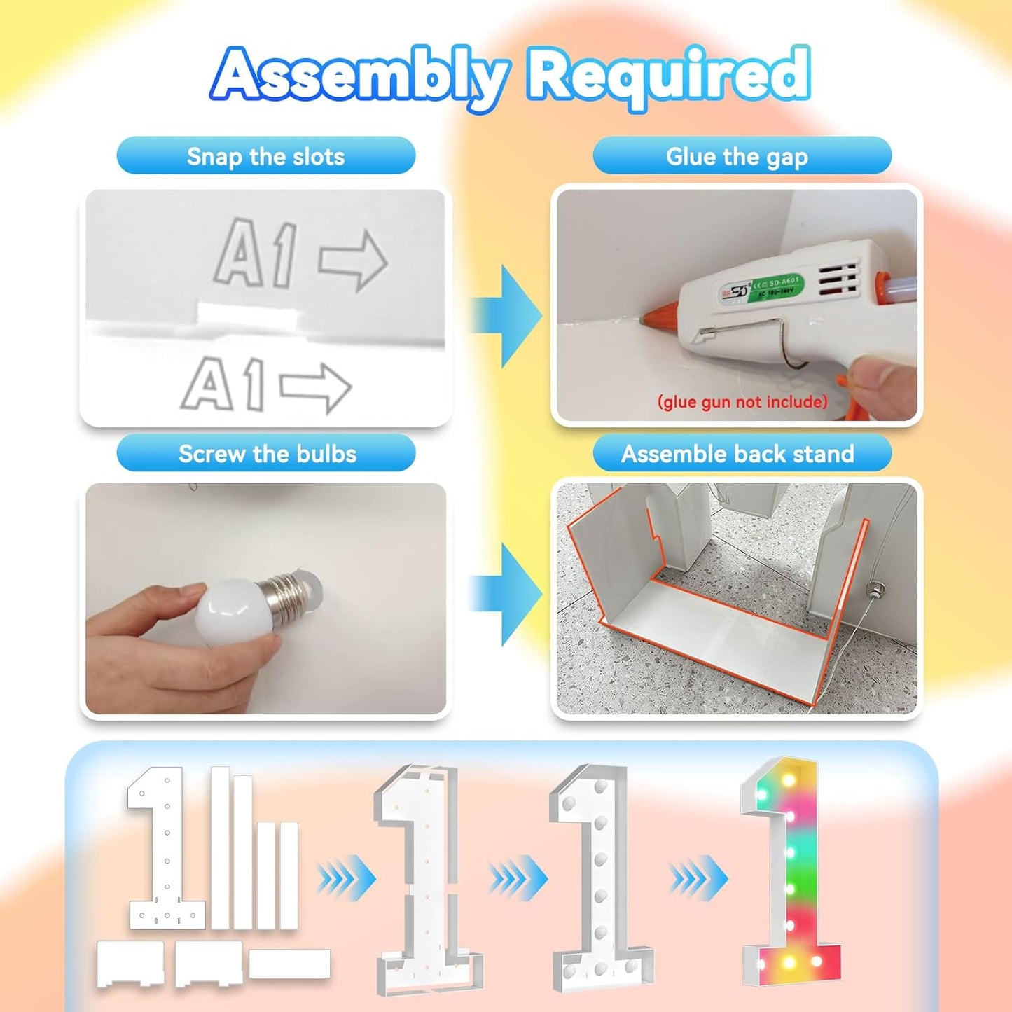 Ledido 4FT Marquee Light Up Numbers, 34 Colors Changing Marquee Numbers 4 Feet Tall with Remote, Big Numbers for Party Wedding Graduation Birthday Decoratoons, Large Light Up Number 0