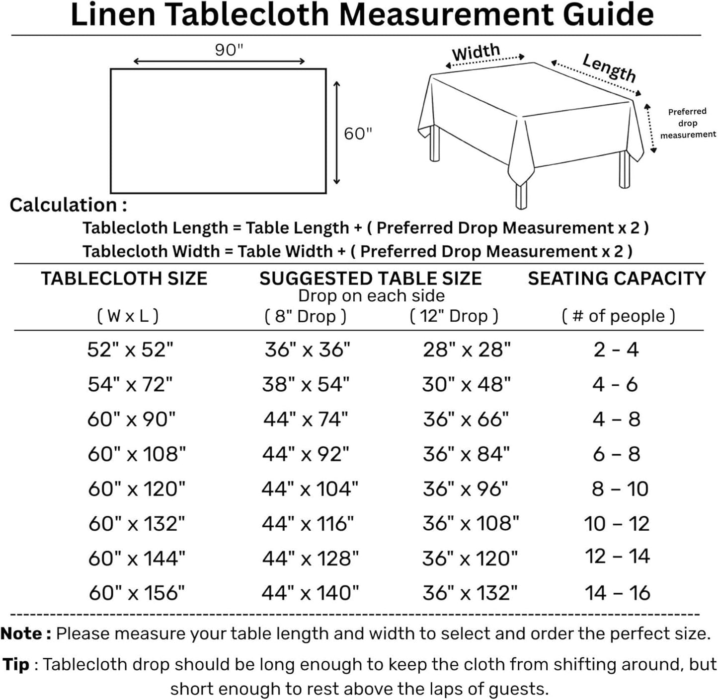 Solino Home Natural Linen Tablecloth 60 x 84 Inch - 100% Pure Linen Table Cloth for Rectangle Tables - Fete, Machine Washable Tablecloth for Fall, Autumn, Thanksgiving, Christmas, Holiday