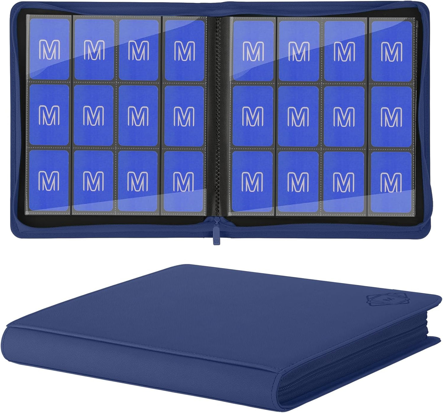 Premium Card Binder 12 Pocket for 720 Pockets Trading Card Binder, PU Zipper Card Collection Album, Sturdy Side-Loading Card Book Holder for MTG, TCG, Game Cards, Sports Cards