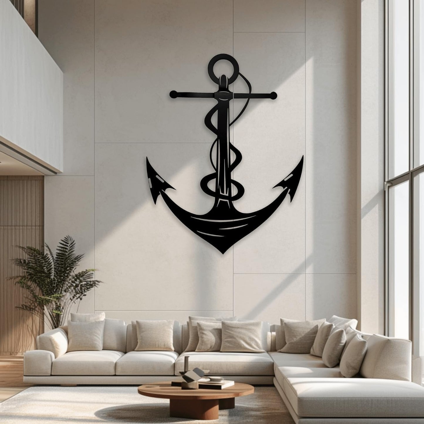XXQ Anchor Wall Decor - Antique Metal Anchor for Bedroom & Living Room - 12" x 19" / 31 x 47cm
