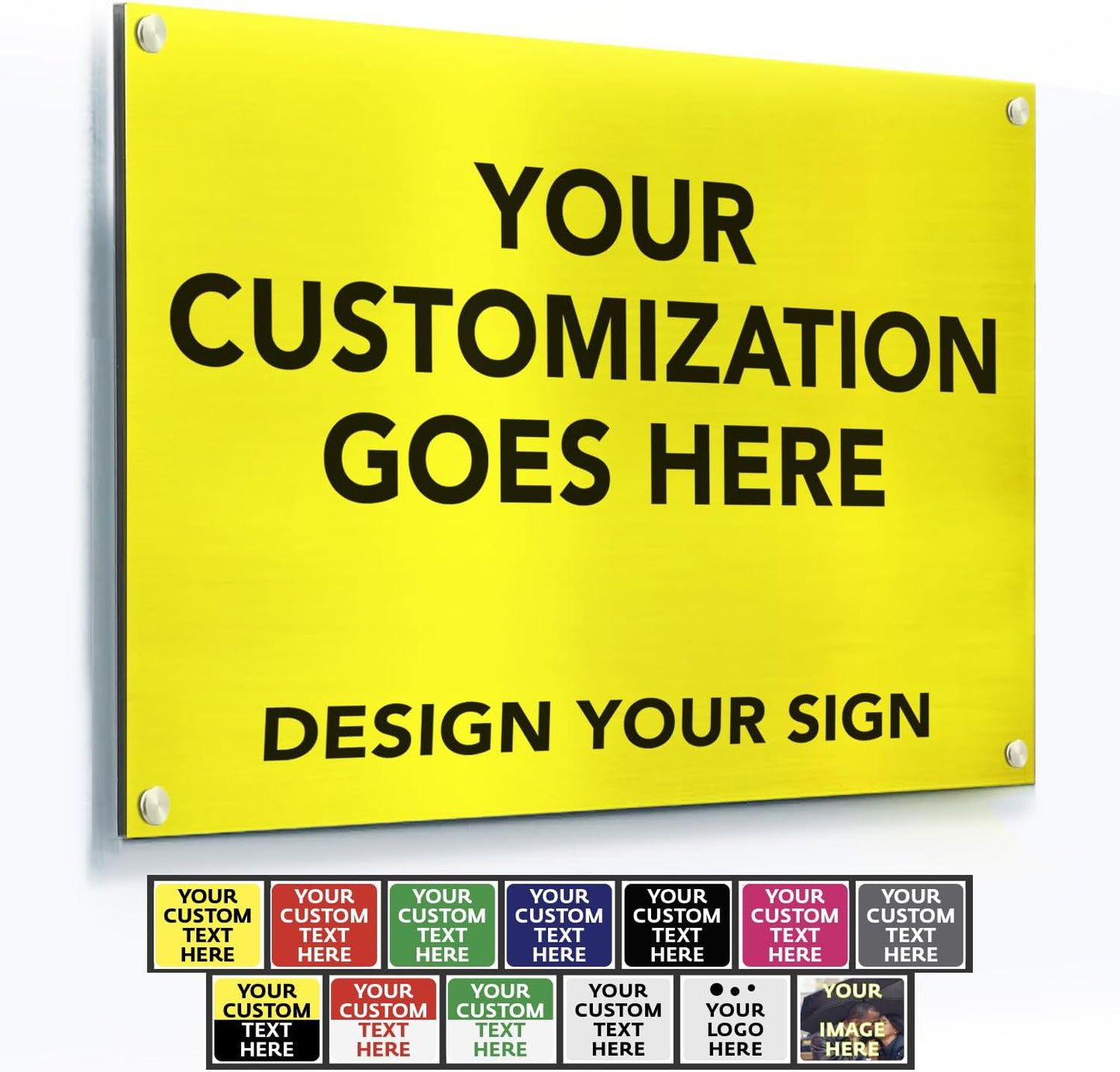 Custom Outdoor Metal Signs, Personalized Aluminum Signs, Customized Safety Signs, Metal Business Signs, Waterproof Outdoor Business Signs, White Aluminum (Yellow, 30x24 In)
