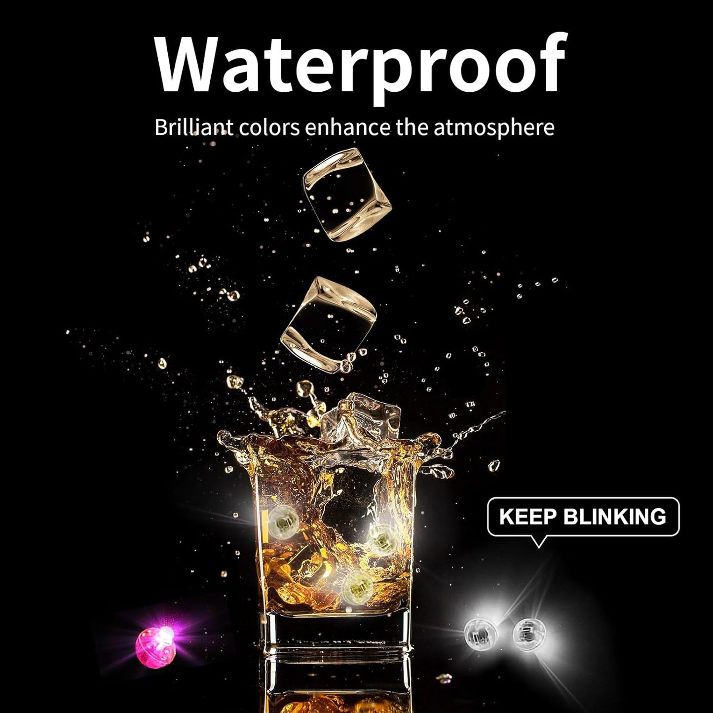 Aogist 100Pcs Blue Balloon Lights with Hook,Long Standby Time,Waterproof Mini Light for Birthday Party Wedding Christmas Halloween Easter Decorative (Flash)