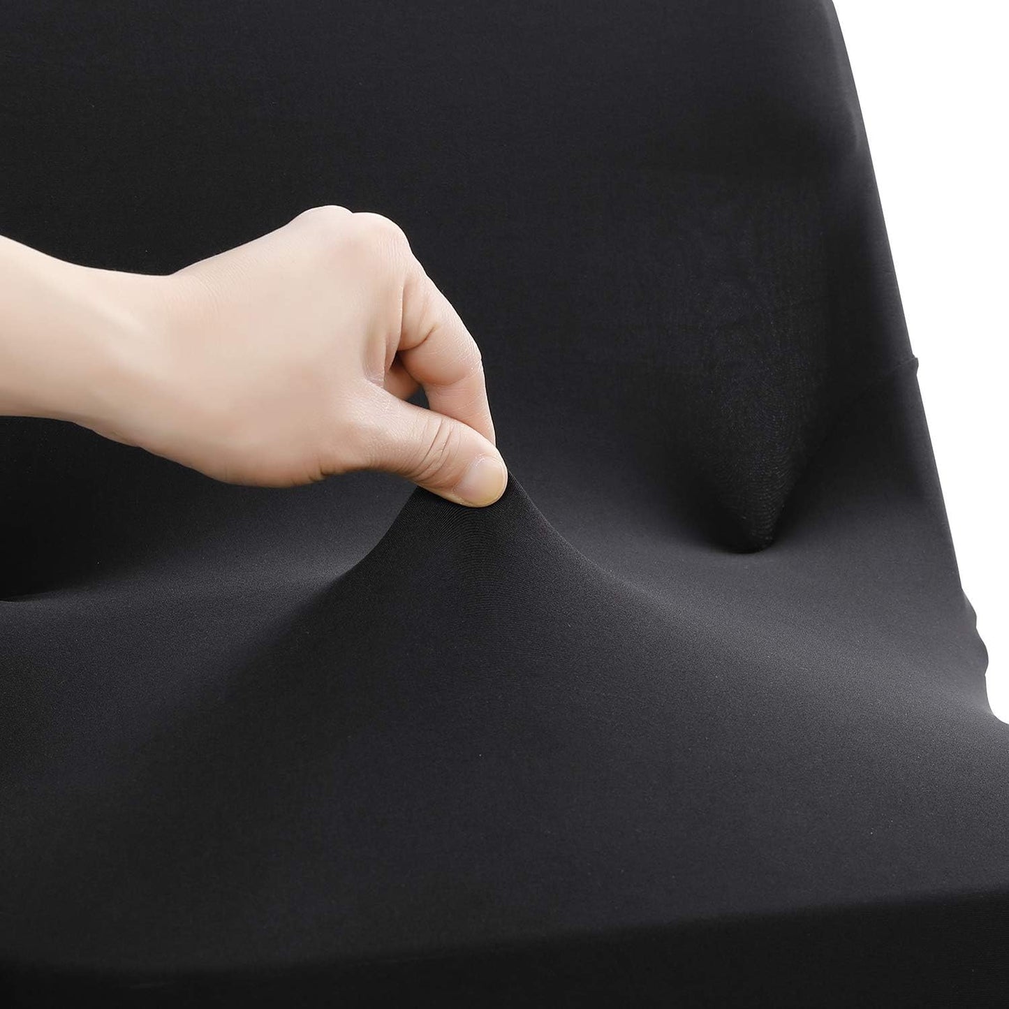 Peomeise Stretch Spandex Folding Chair Cover for Wedding Party Dining Banquet Event (Black,6pcs)