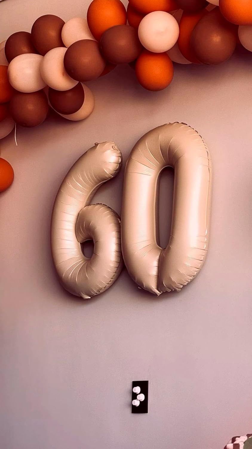 Light Brown Helium Number Balloon 40 Inch, Giant Foil Light Brown Number 0 Birthday Balloons, Large Numbers 10 20 30 40 50 60 70 80 90 100 2026, Party Celebration Supplies Decorations