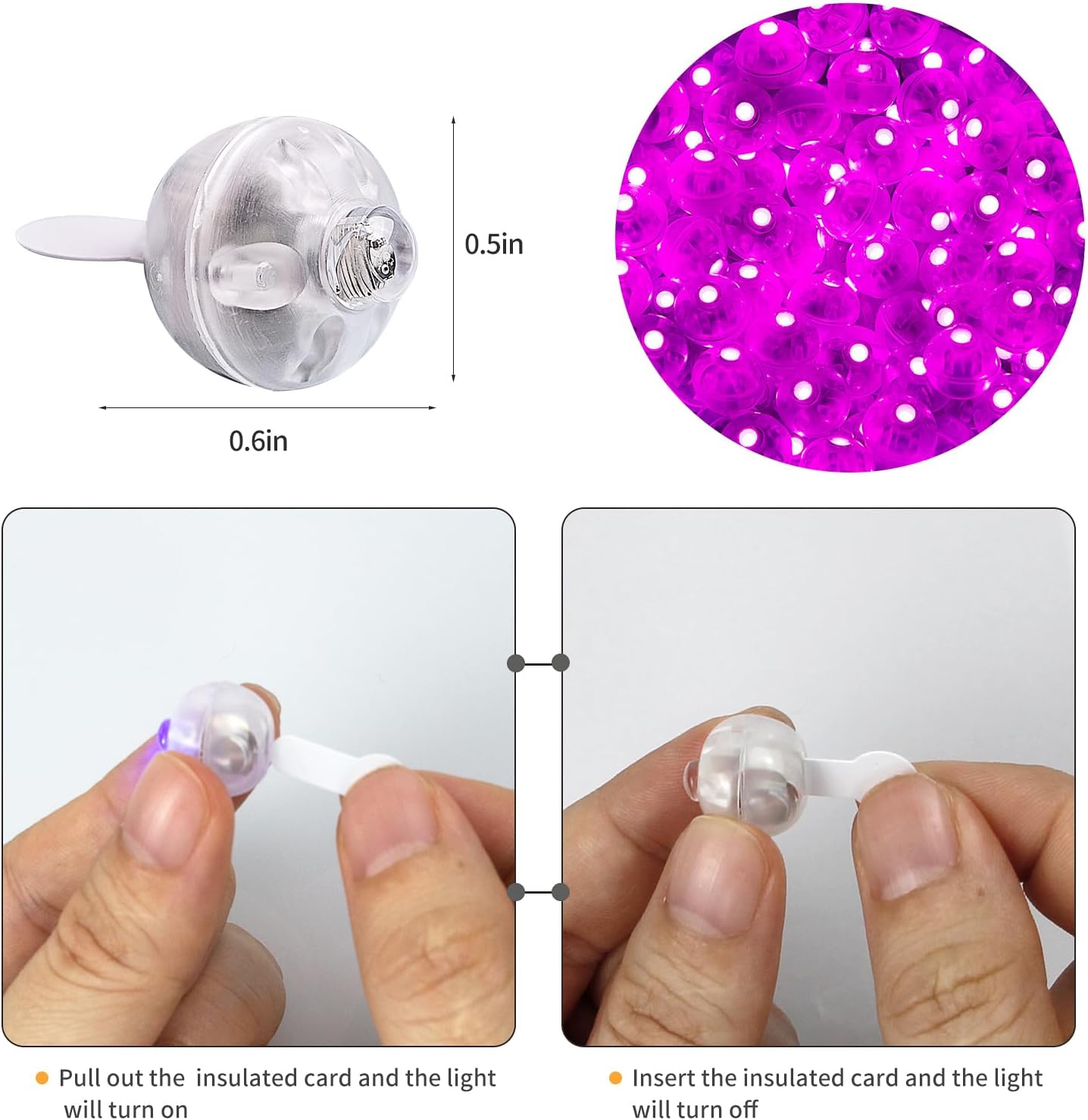 Aogist 100Pcs Pink Balloon Lights with Hook,Long Standby Time,Waterproof Mini Light for Birthday Party Wedding Christmas Halloween Easter Decorative (Flash)